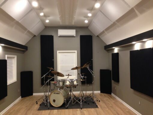 Justin Vidal Home Studio Drums GIK Acoustics 242 Acoustic Panels