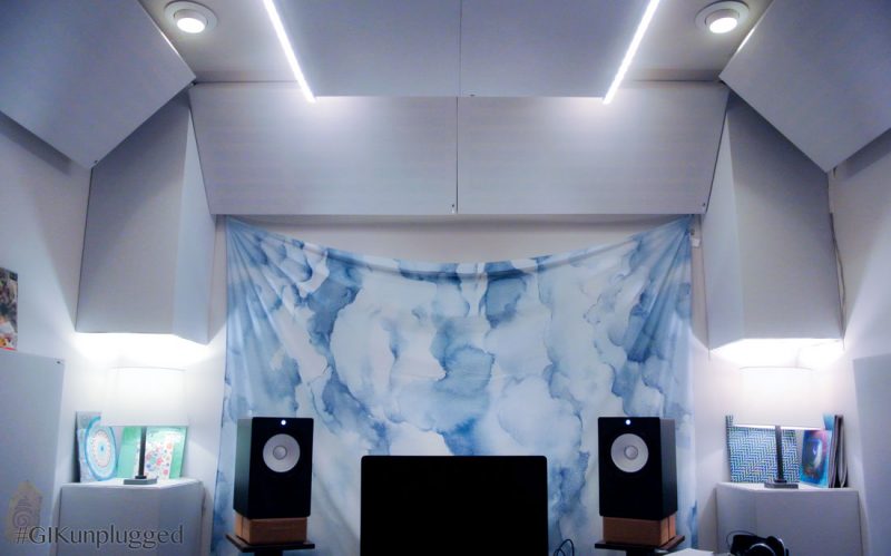 Soffit Bass Traps and Bass Traps mounted in upper corners in Mastering Room